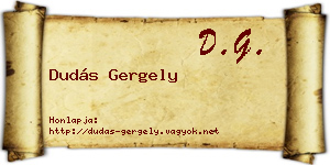Dudás Gergely névjegykártya